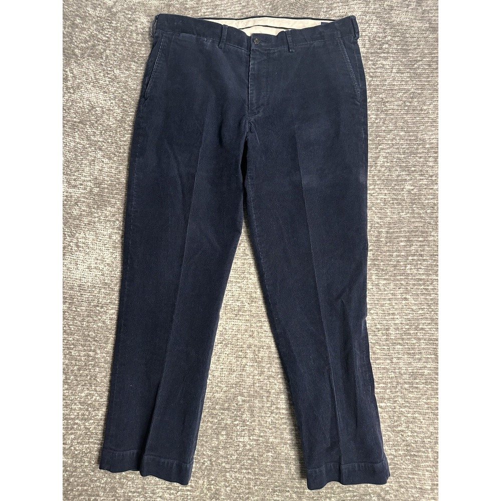 Polo Ralph Lauren Classic Fit Navy Blue Corduroy Pants Mens 36x30 Stretch Casual